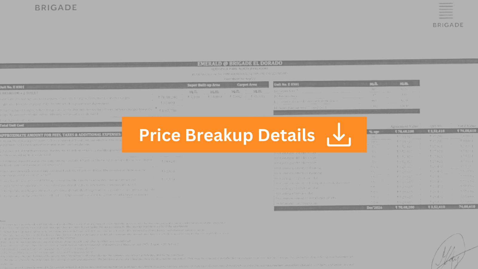 Brigade El dorado Pricing